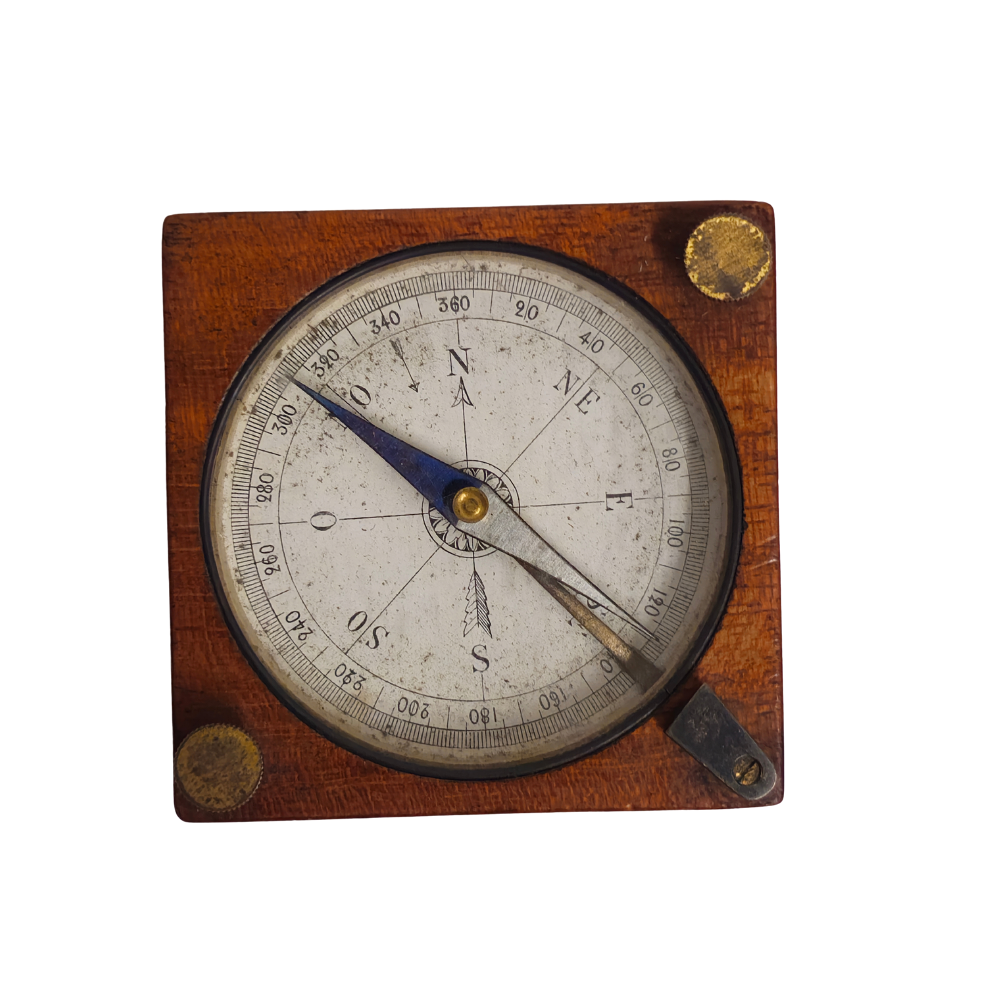 Antique mahogany compass.
