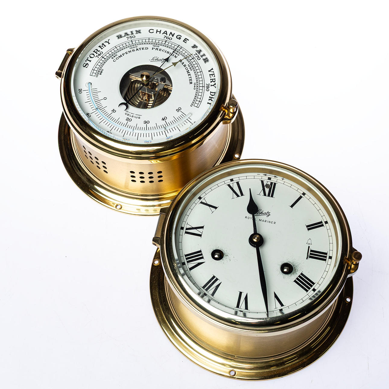 SHIP'S CLOCK and BAROMETER, Schatz.