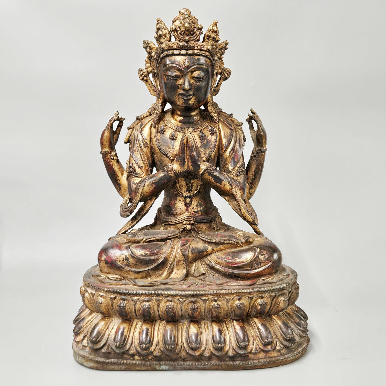 LARGE BRONZE DEITY.