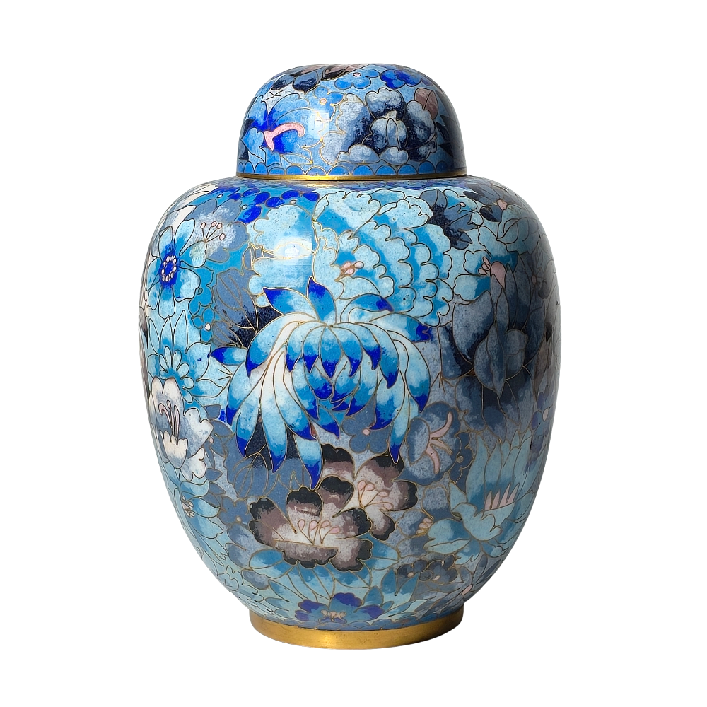Oriental blue jar.