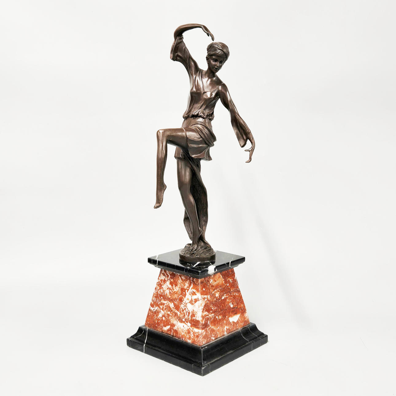 ART DECO STYLE BRONZE DANCER.