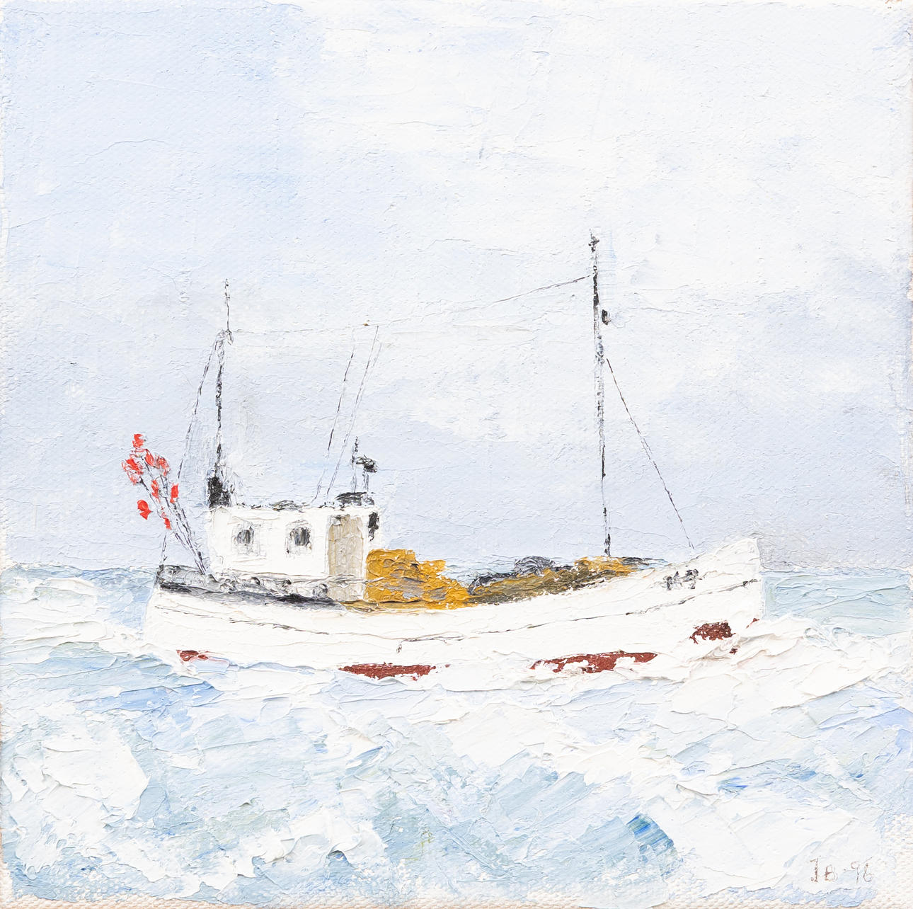 JIM BENGTSSON. Trawler, Simrishamn, oil on canvas, signed.