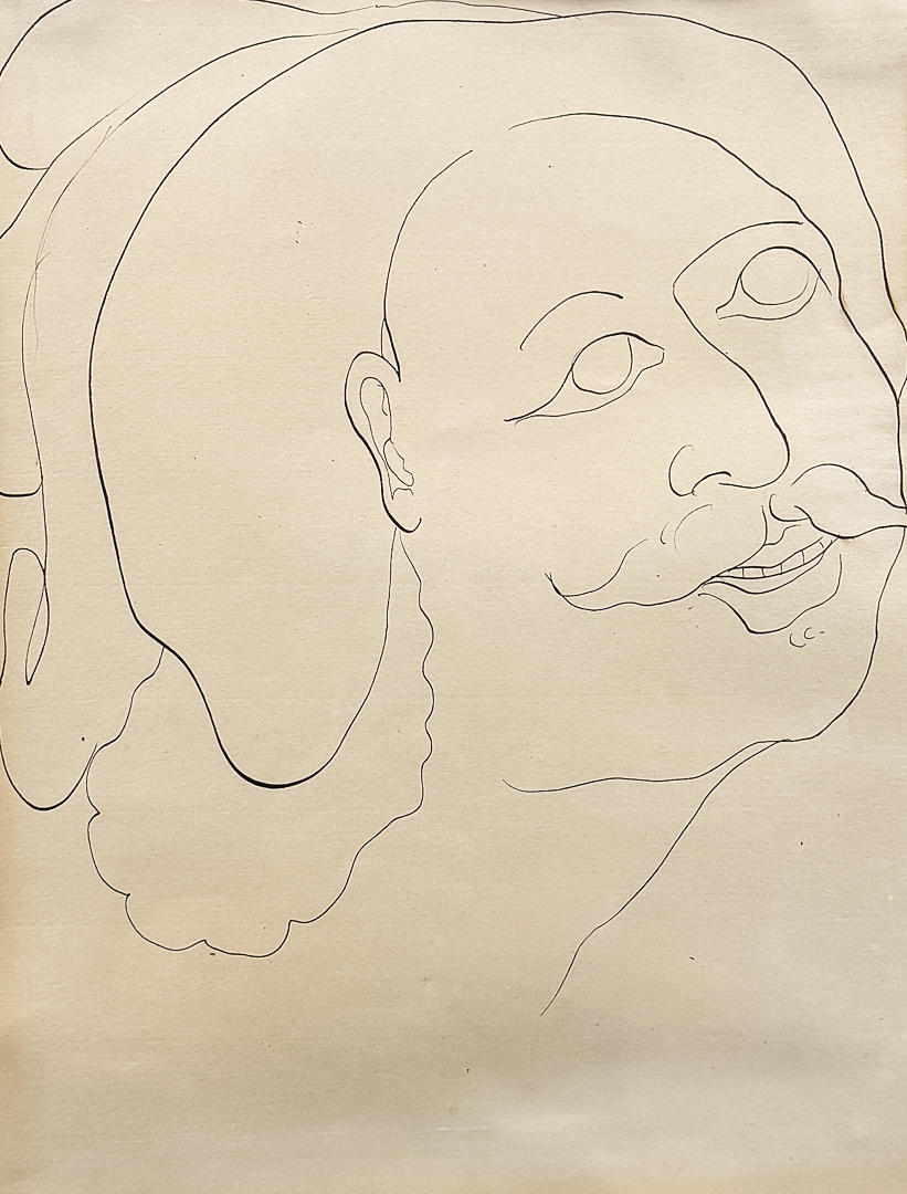ERNST  JOSEPHSON. INK on paper, "Halvprofil åt höger".