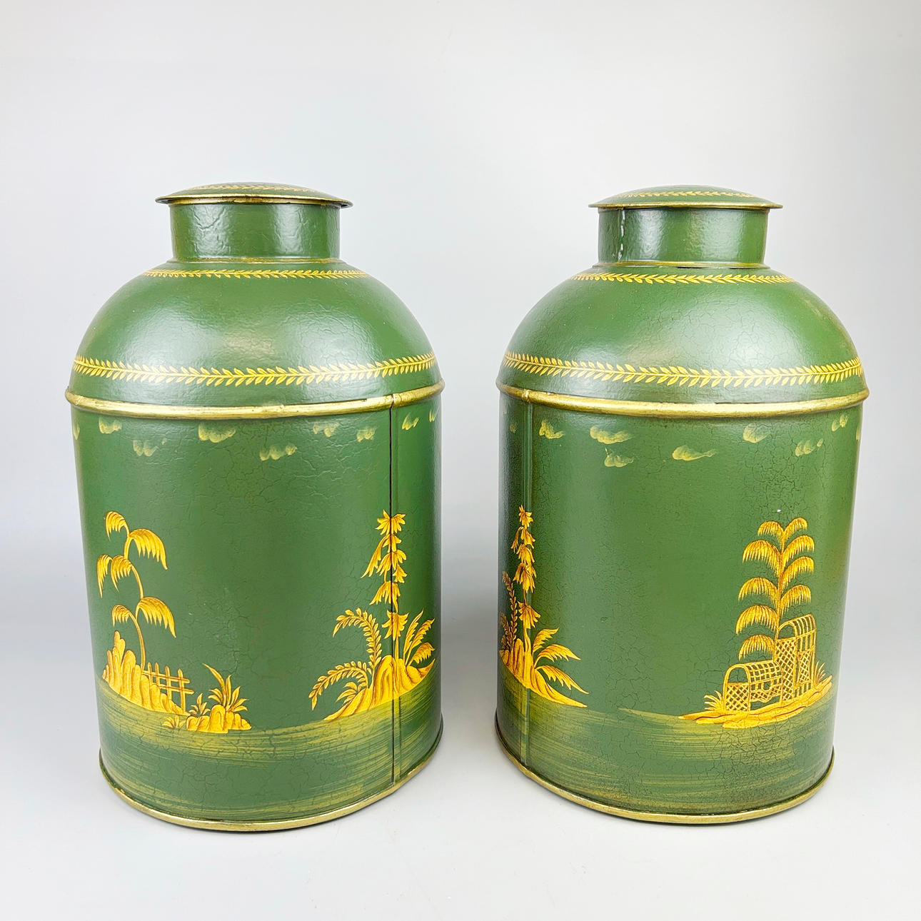TOLEWARE TEA CADDIES.