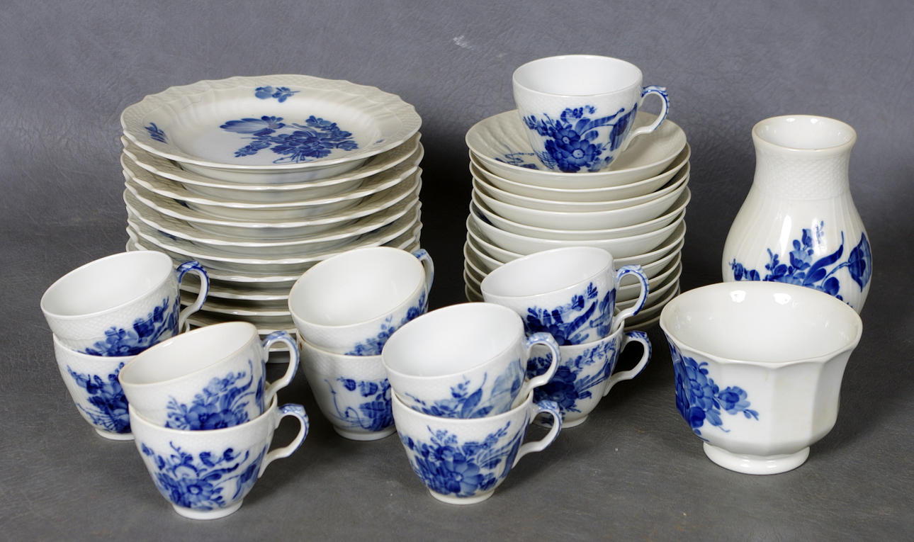 KAFFESERVIS, "Blå Blomster", Royal Copenhagen.