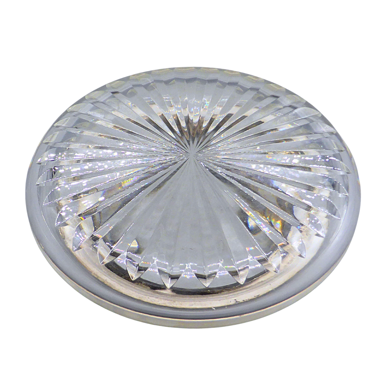 CRYSTAL ASHTRAY WITH SILVER RIM. Glass - Other - Auctionet