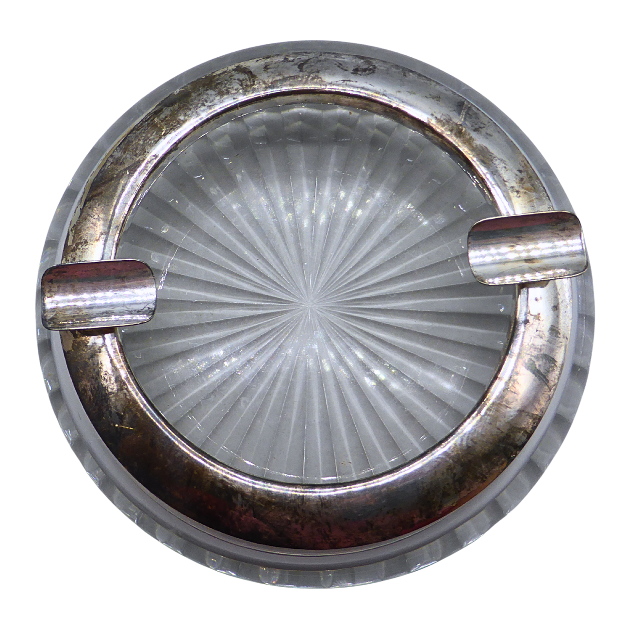 CRYSTAL ASHTRAY WITH SILVER RIM. Glass - Other - Auctionet