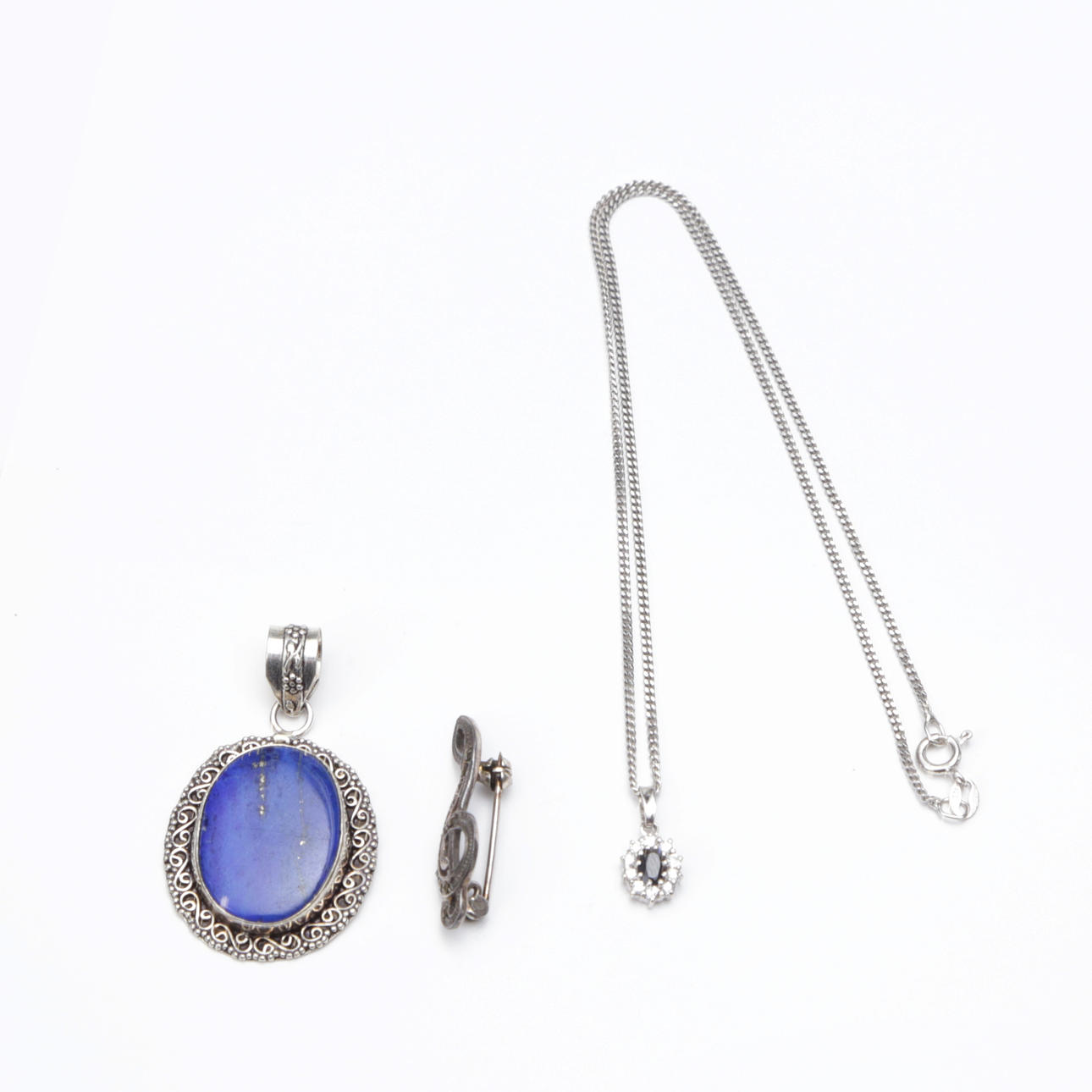 JEWELLERY, 3 pieces, silver.