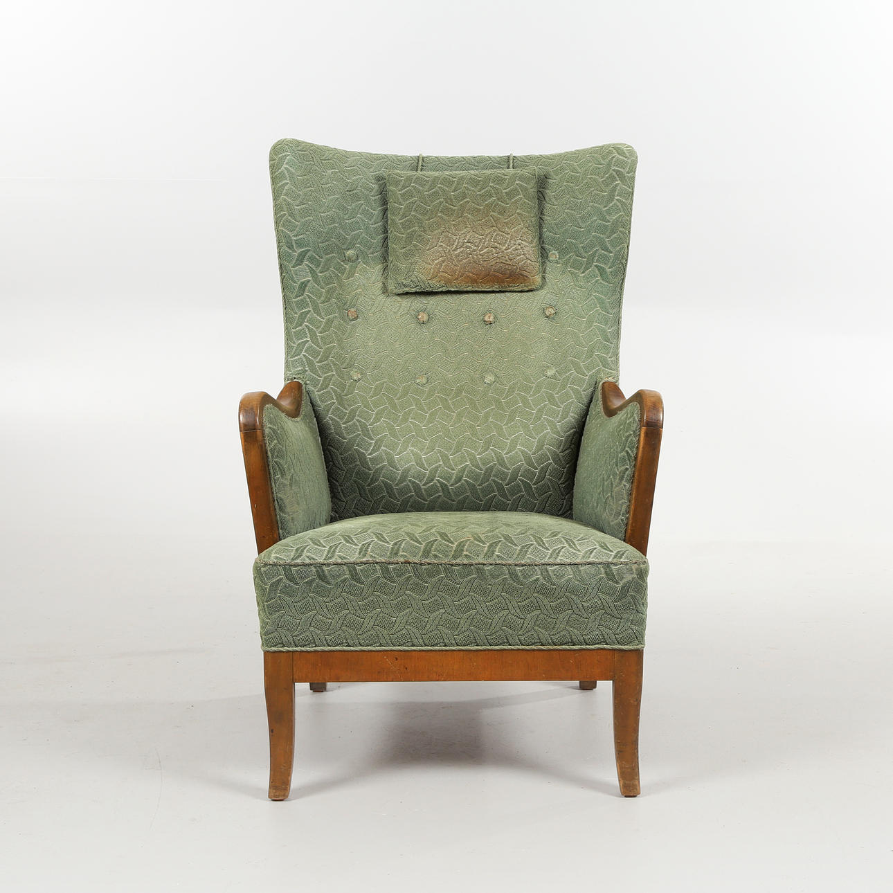 Armchairs in stained beech, 1930s.