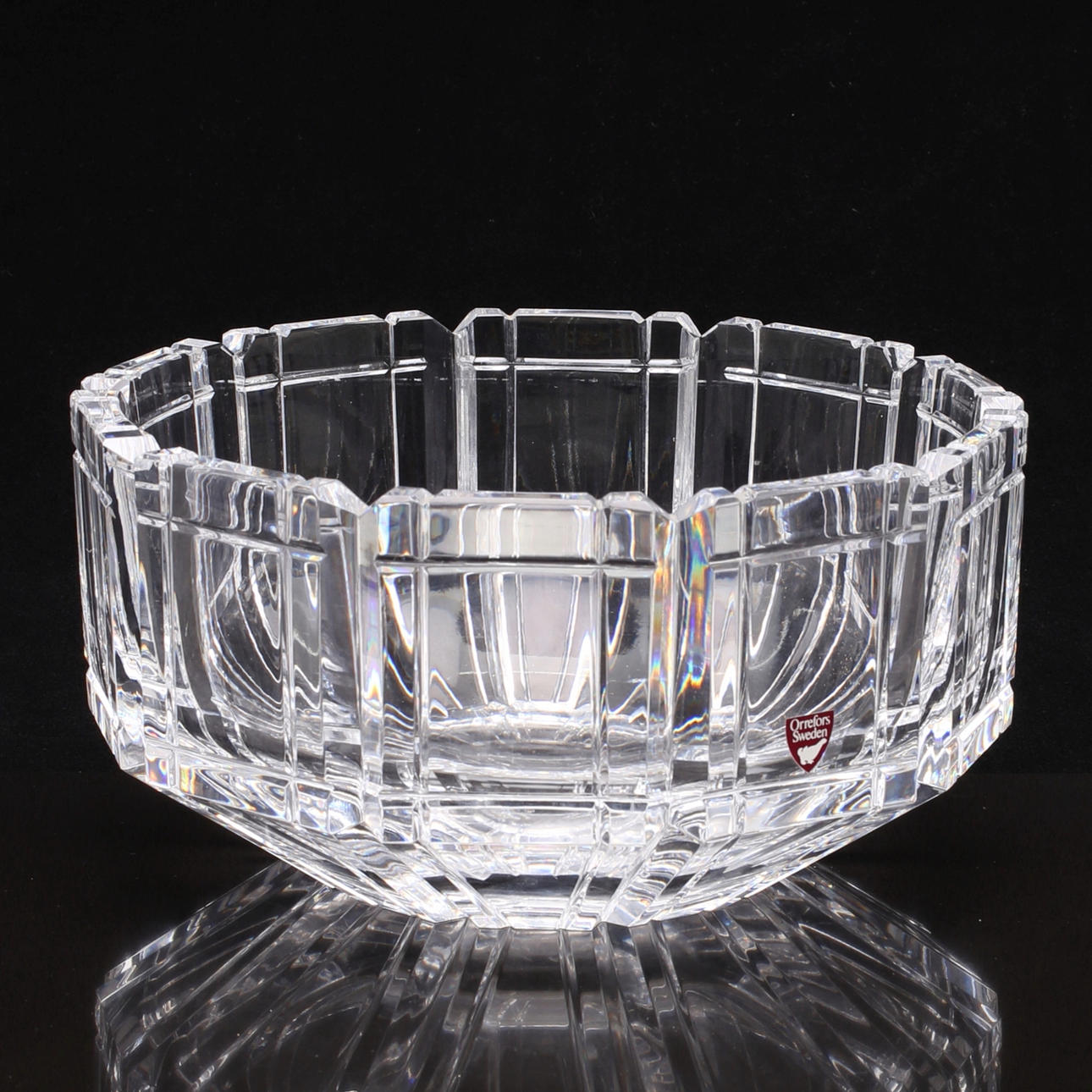 SKÅL, glas, slipad dekor, Gunnar Cyrén, Orrefors.