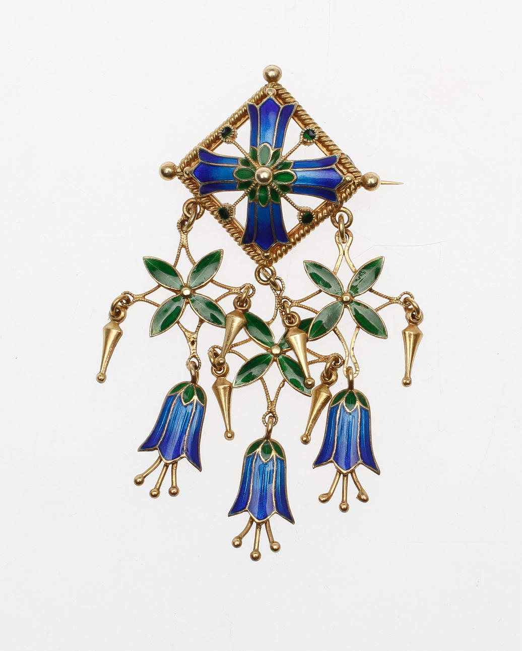 BROSCH, silver med emalj, David Andersen, 1888-1925.