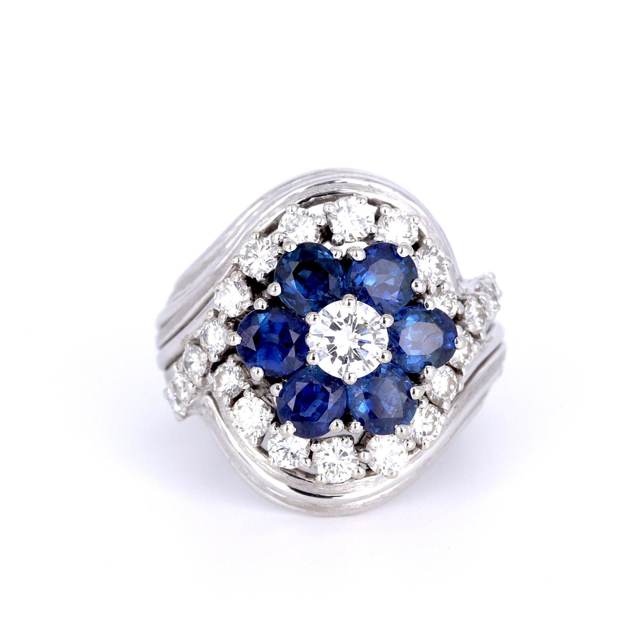 14CT SAPPHIRE & DIAMOND (1.71CT) RING.