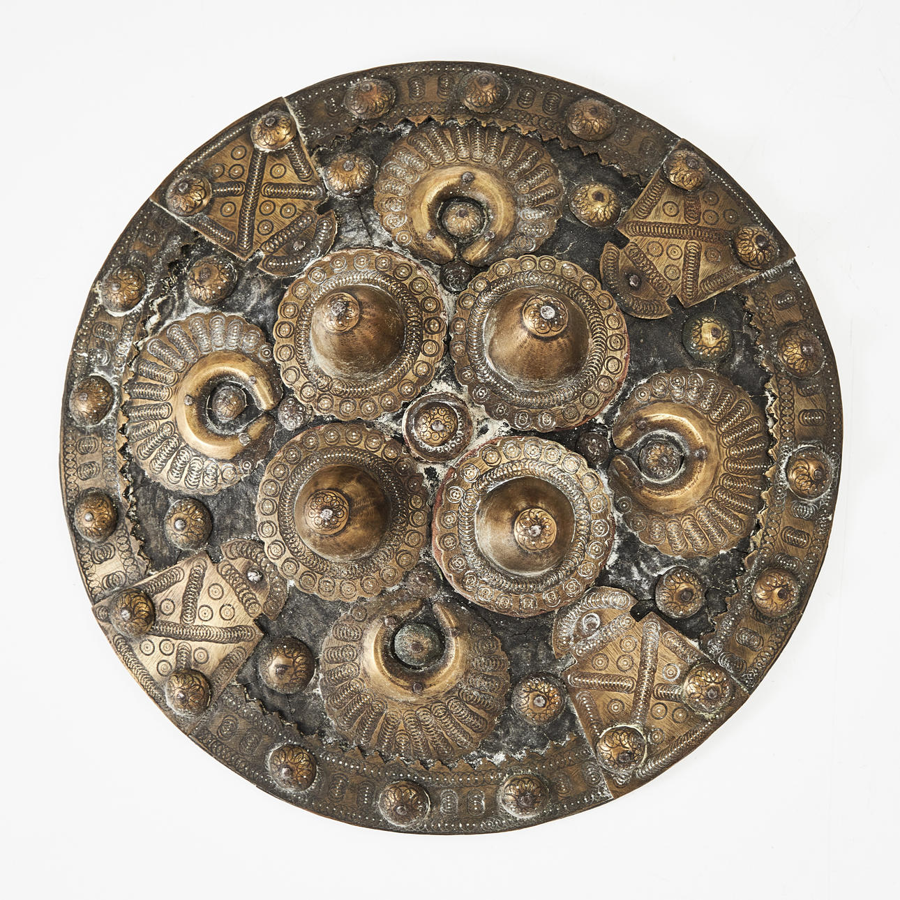 SHIELD, Dhal, Indo-Persian, 19th century, brass.