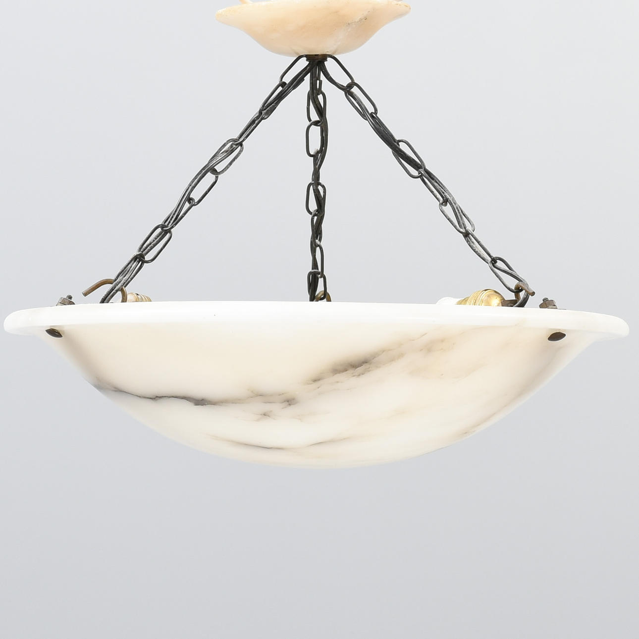 CEILING LIGHT, marbled alabaster, 20th century.