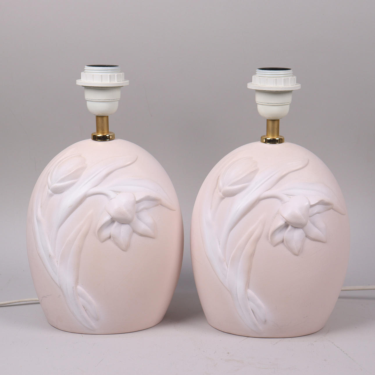 TABLE LAMPS, ceramic with textile shade, 1 pair.