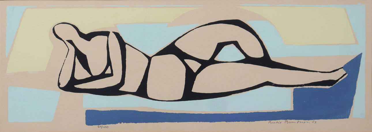 BERTIL BERNTSSON. lithograph, reclining female model.