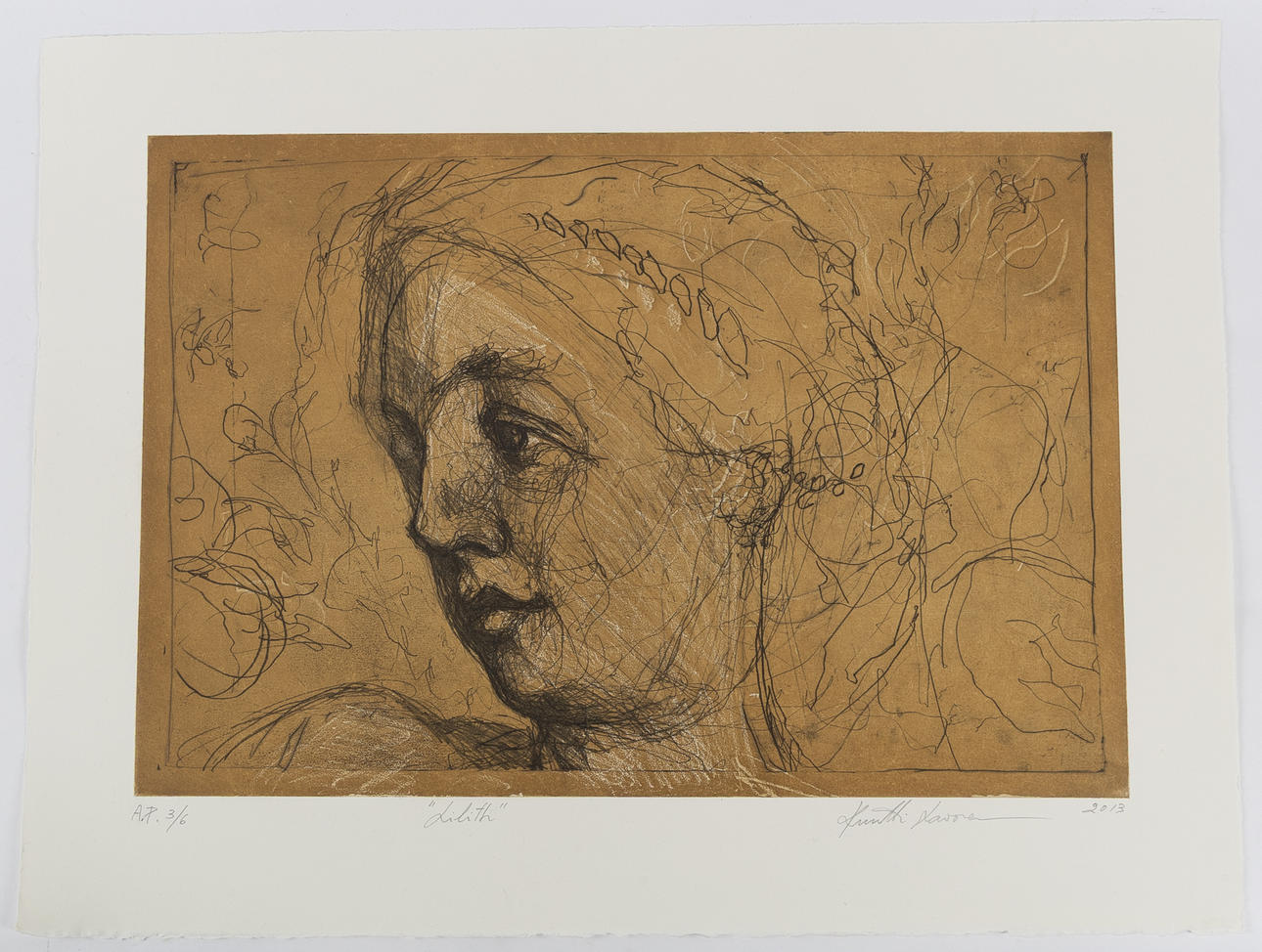 KUUTTI LAVONEN. "Lilith", etching, unframed sheet.