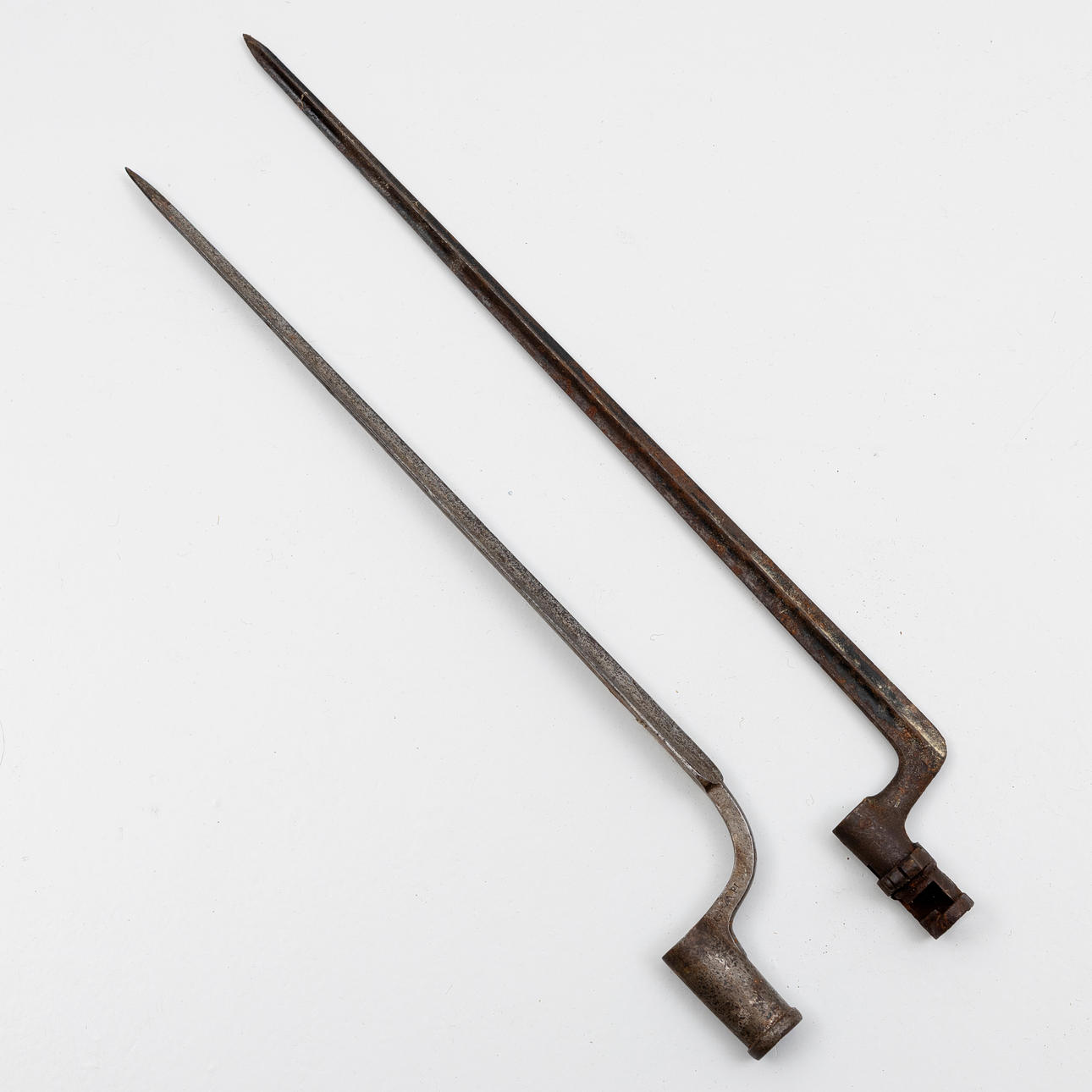 SOCKET BAYONETS, 2 pcs, likely Swedish, 19th/20th century.