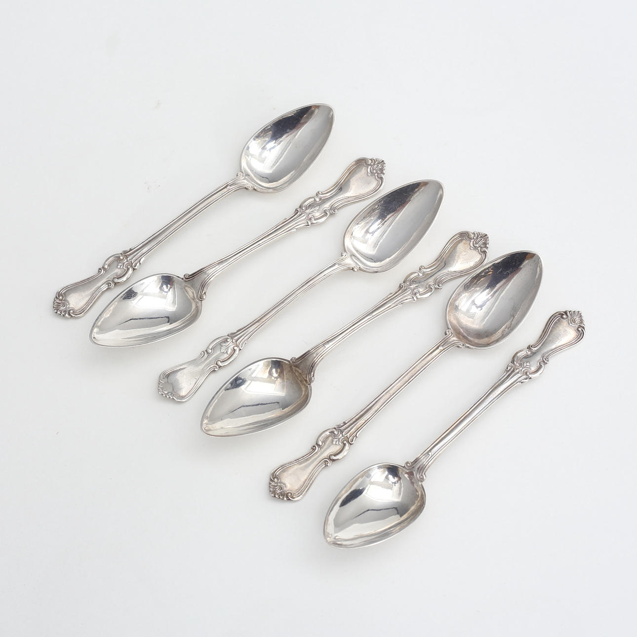 SPOONS, 6 pcs, Olga, silver, 156 grams.