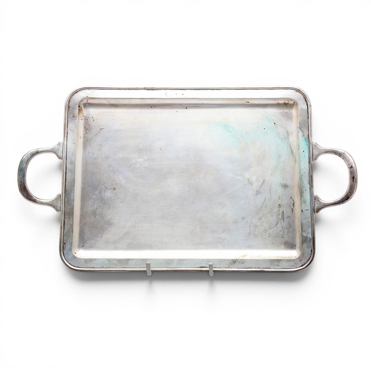 Silver tray, 20th Century.
