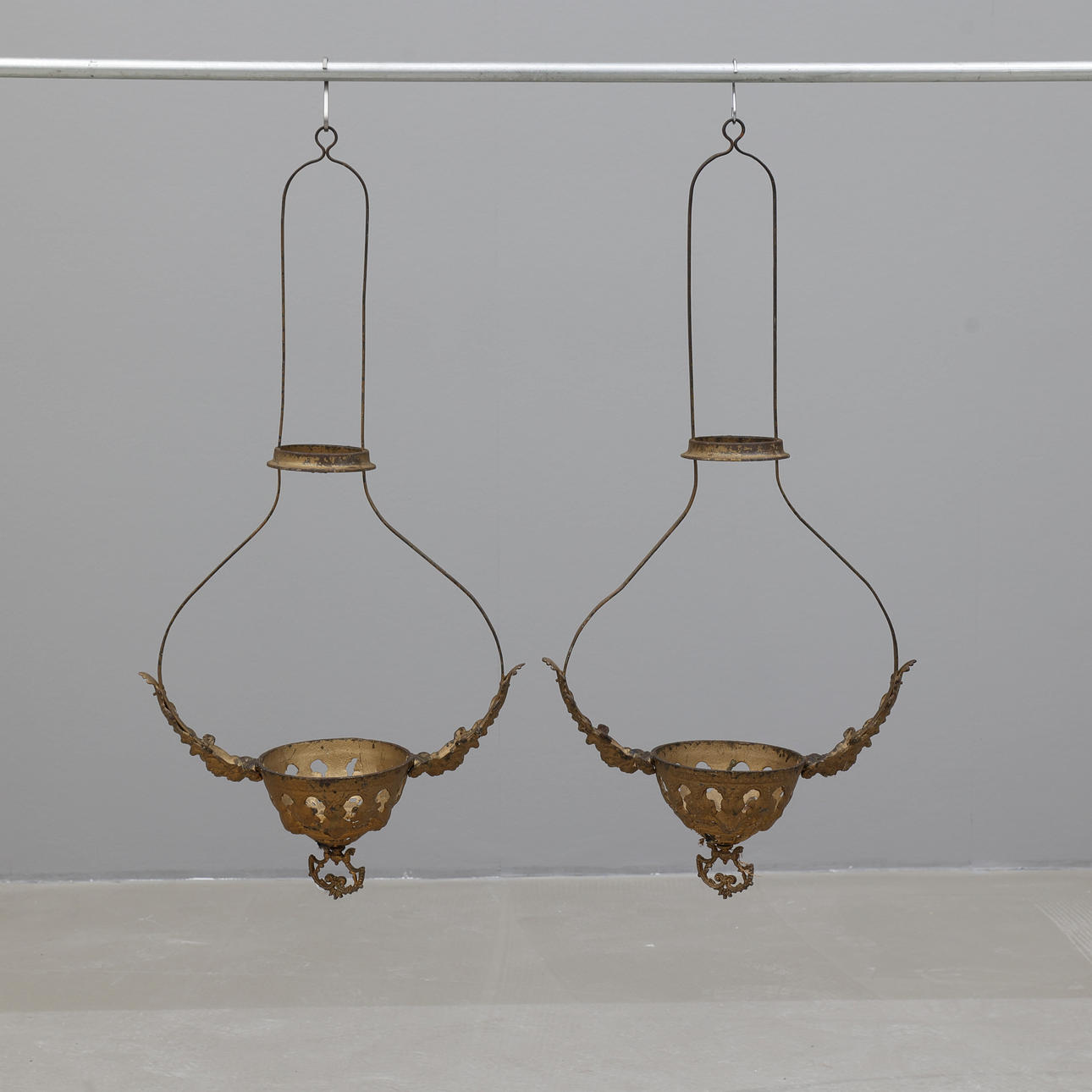 LAMP BASES, 2 pieces, for kerosene lamp.