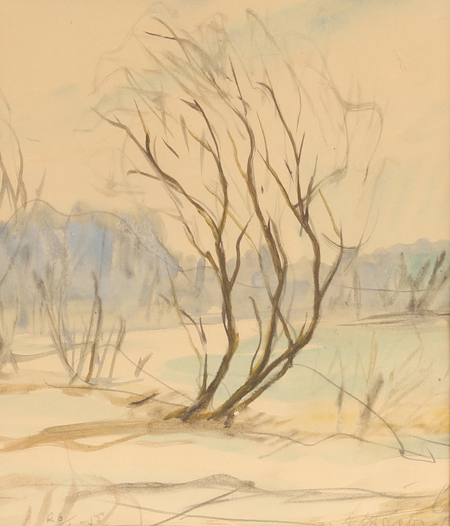 UNIDENTIFIED ARTIST, mixed media, signed.