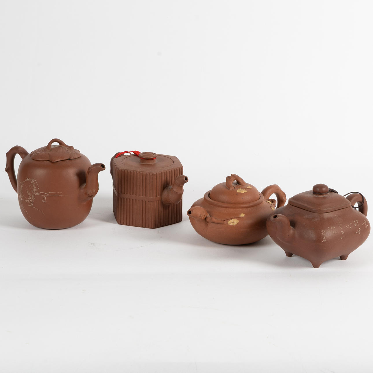 TEAPOTS, 4 pieces, China, earthenware, 18th/20th century.