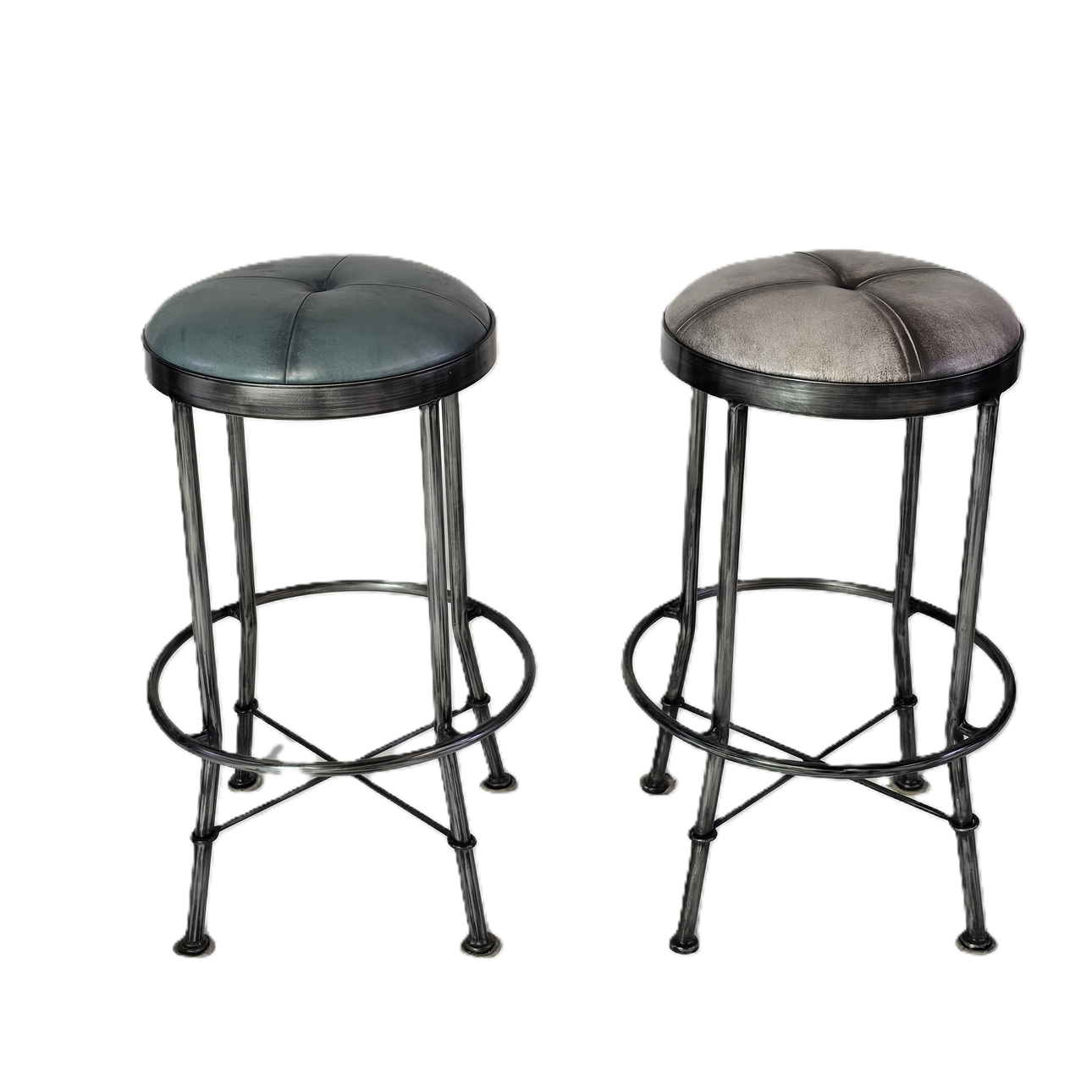 2 bar stools, metal frame.