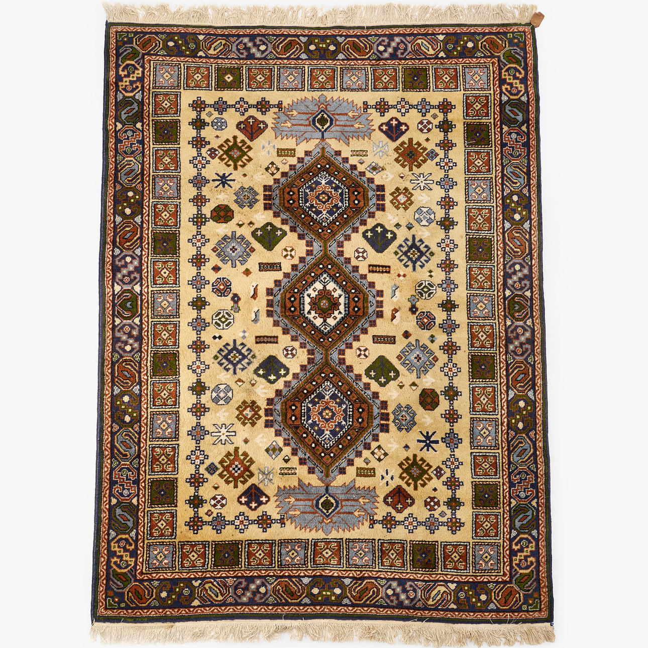 CARPET, Caucasian pattern, semi-antique, 244 x 175 cm.