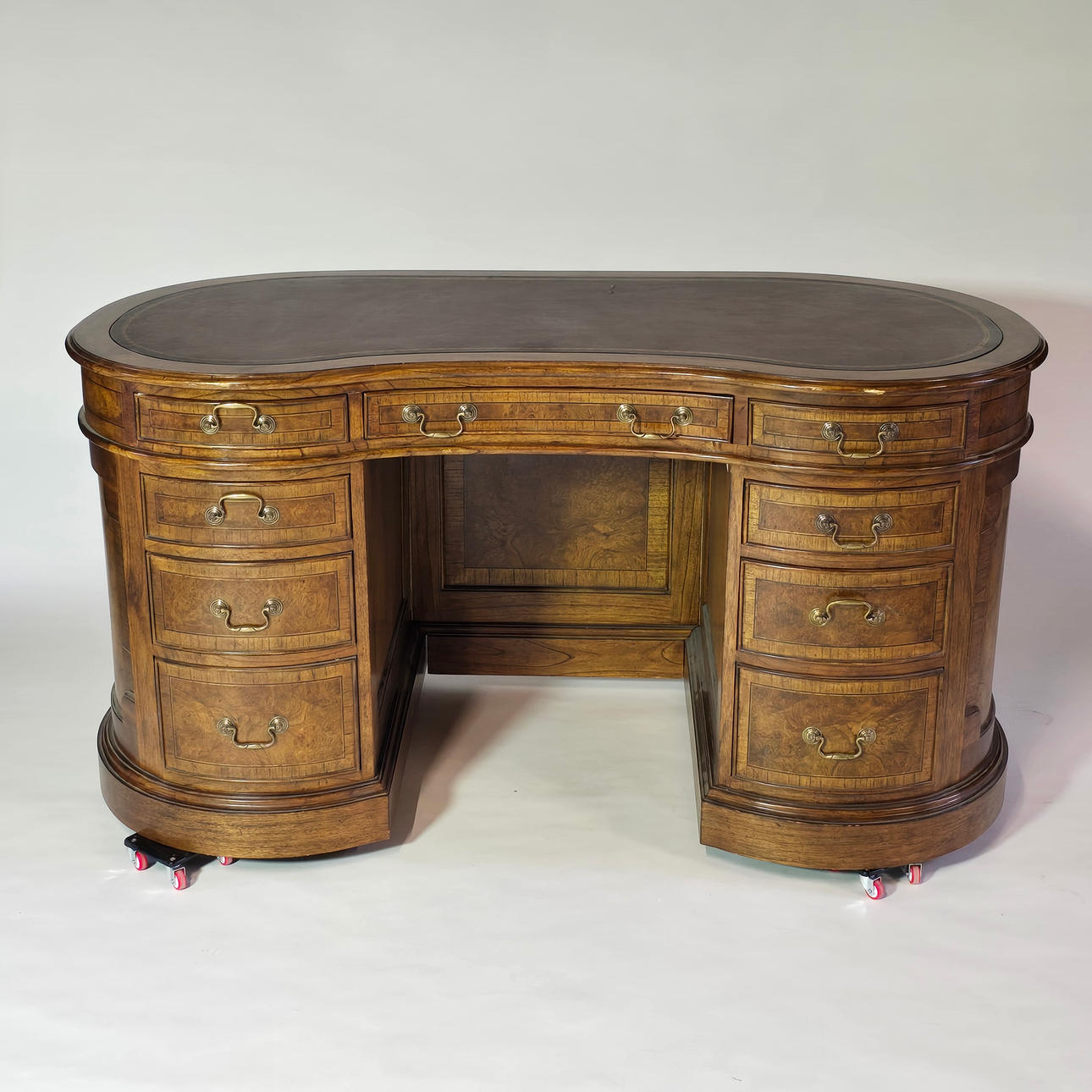 Oval desk, solid wood, mahogany.