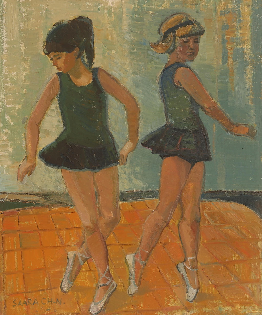 SAARA CHRISTIANSEN. Oil on panel, signed -64.