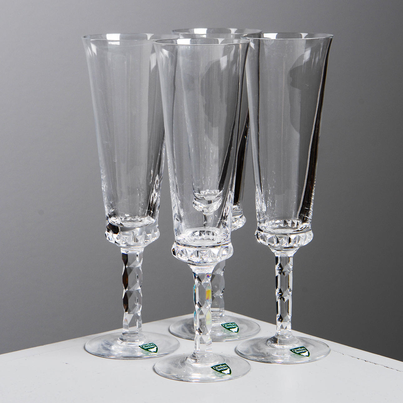 OLLE ALBERIUS. Champagne glasses, 4 pcs, Orrefors.