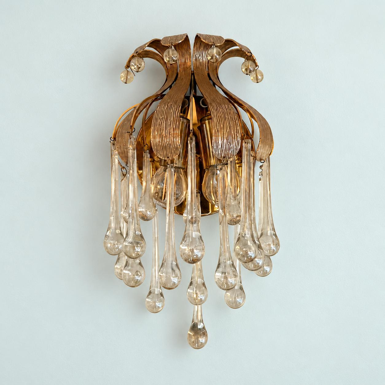 PALWA. Wall light, brass and glass.