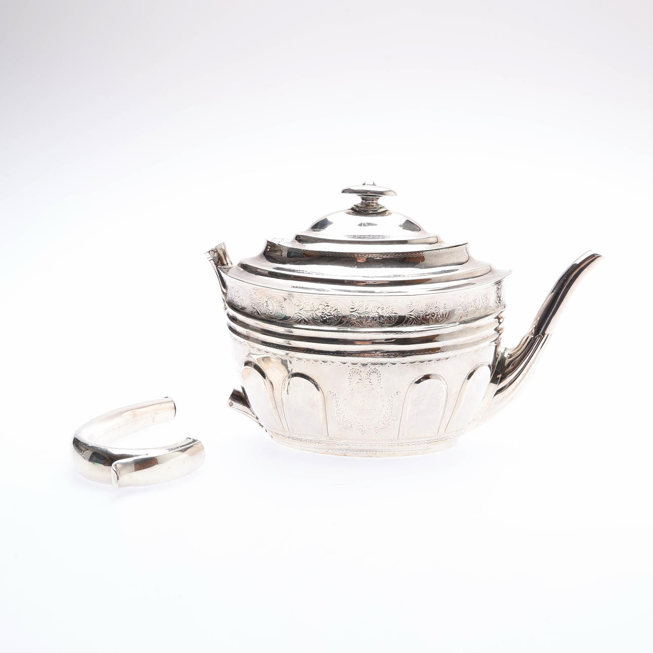 GEORGE III SILVER TEAPOT.