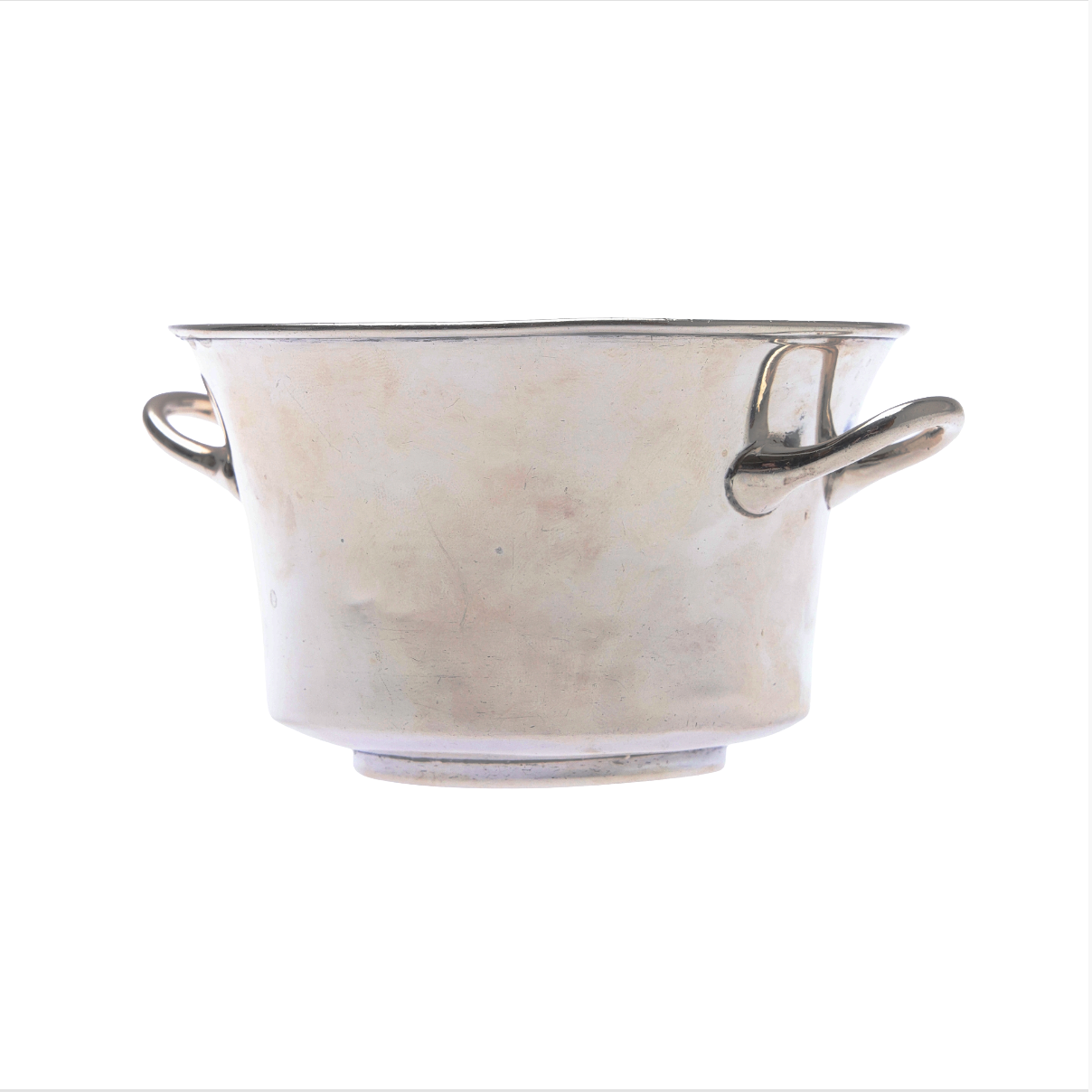 EDWARDIAN SILVER TWIN HANDLED BOWL.