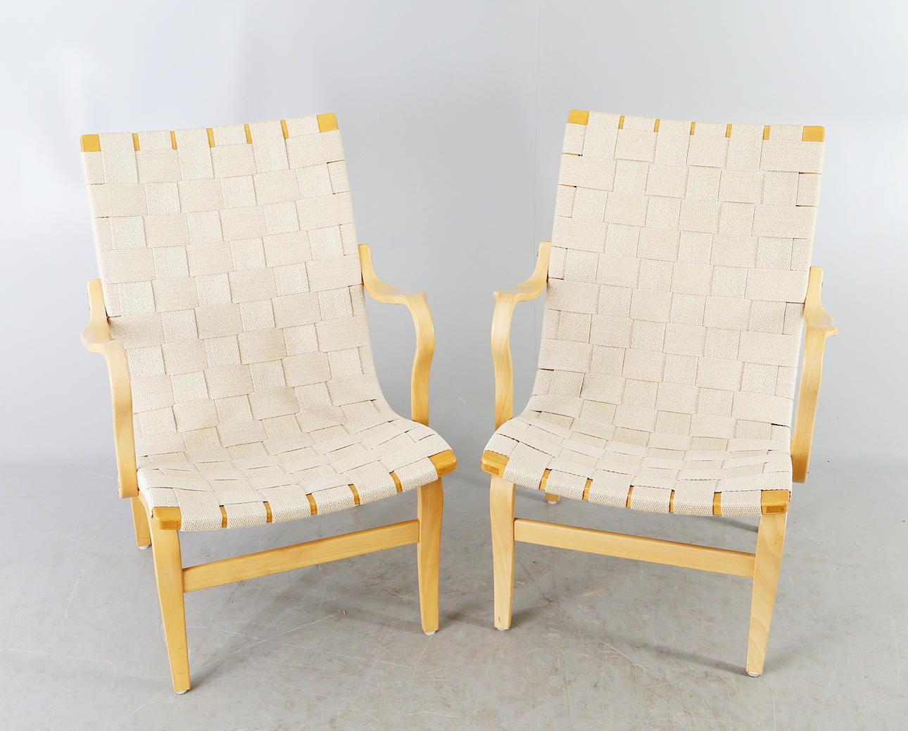 BRUNO MATHSSON. Fåtöljer, 1 par, "Eva", 1900-tal.