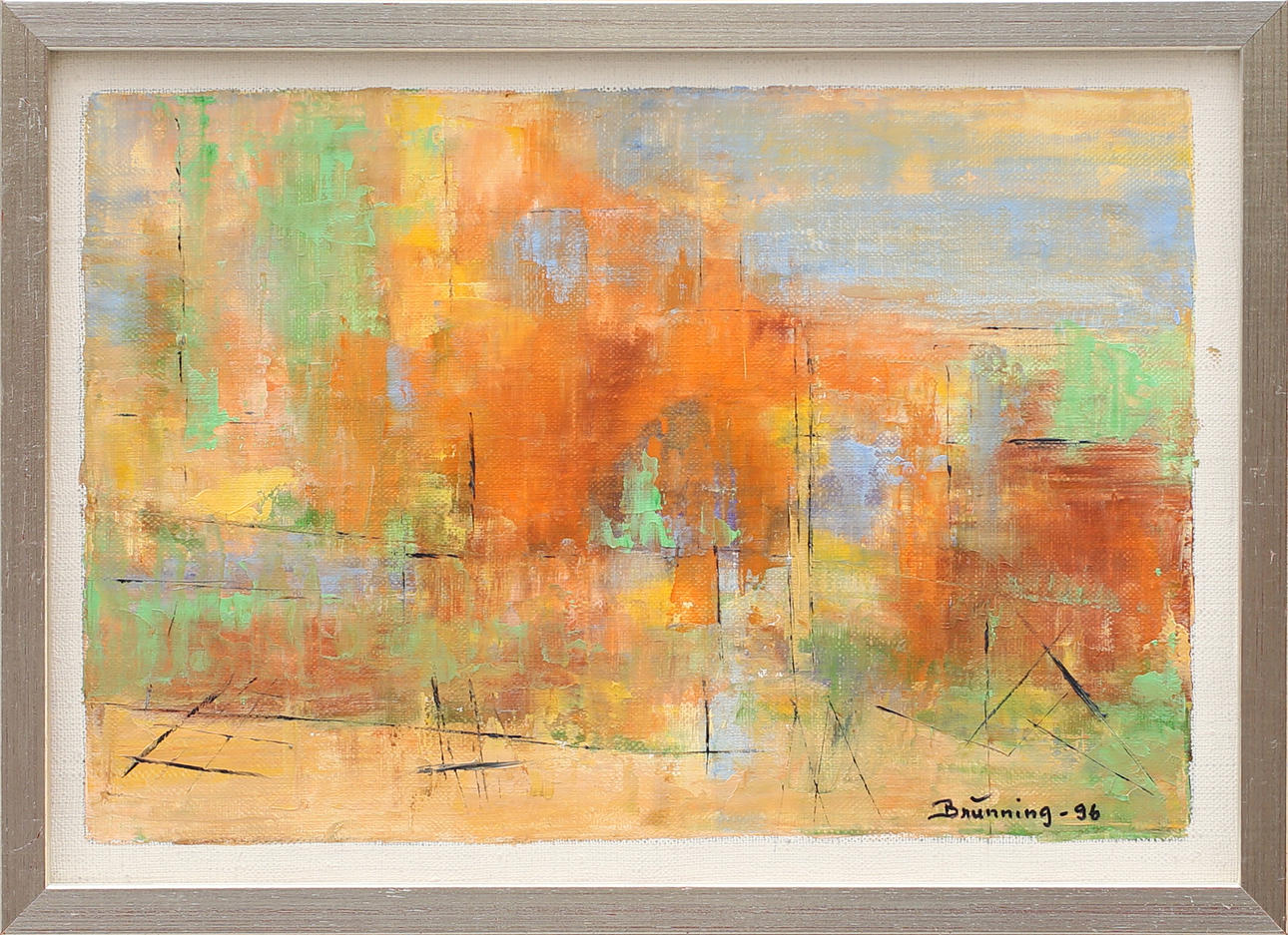 LEIF BRÜNNING. "Höststämning", olja på duk, signerad och daterad -96.