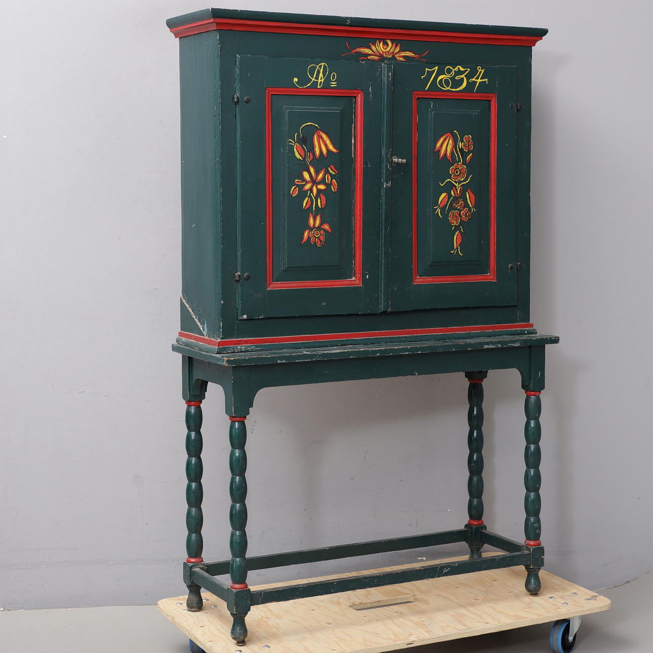 CUPBOARD, folk art, 19th century.