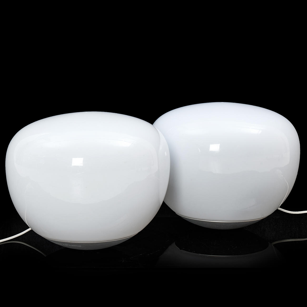 CARL ÖJERSTAM. table/floor lamps, "Jonisk", plastic shades, IKEA.