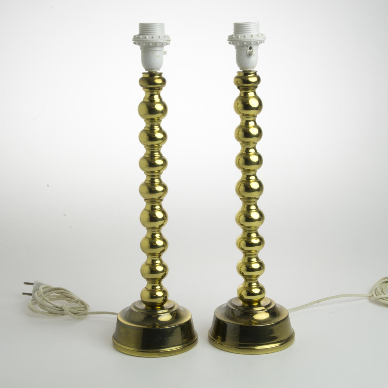 BORDSLAMPOR, 1 par, mässing, Lorentzons, 1970-tal.