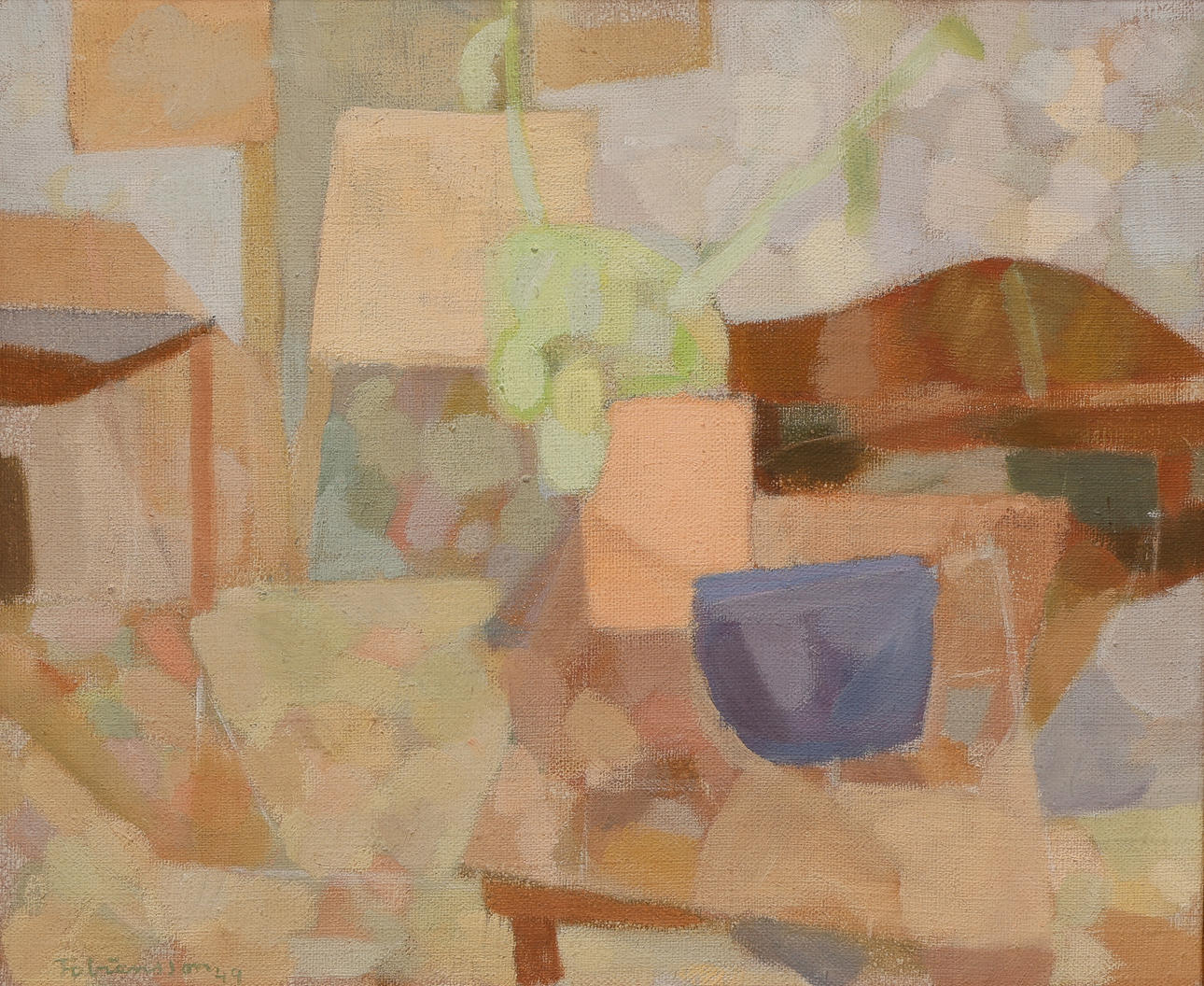 TURE FABIANSSON. Abstrakt motiv, olja på duk, signerad Fabiansson - 49