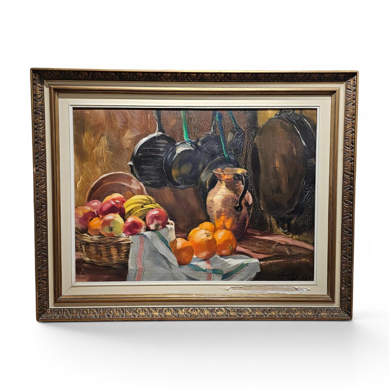 ABEL PUCHE. Oil on canvas. "Still life".