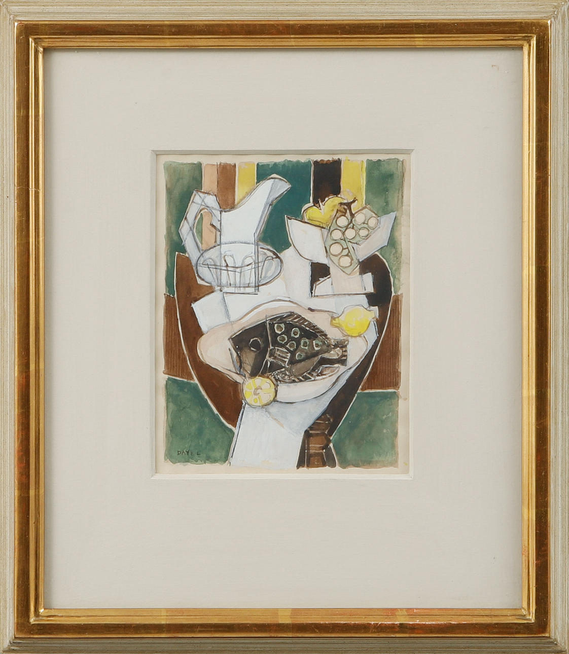 GEORGES  DAYEZ. Still life, gouache, signed.