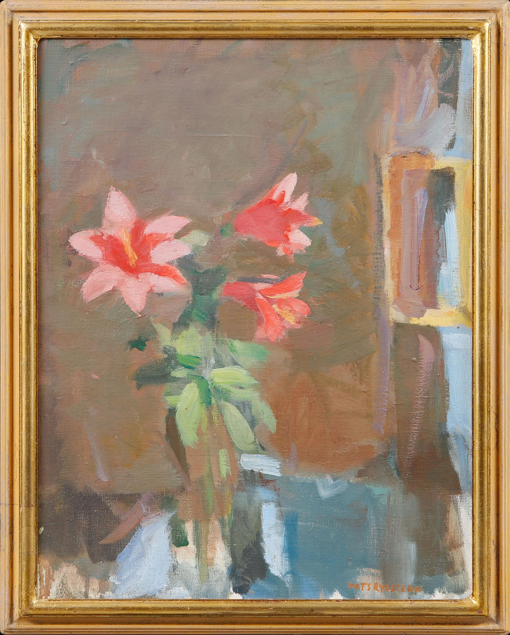 MATS RYDSTERN. Still life, oil on canvas, signed.
