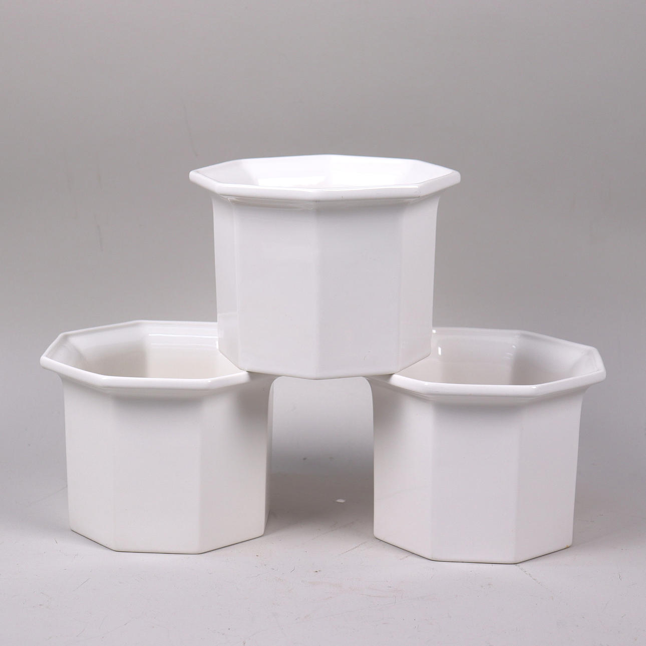 KARIN BJÖRQUIST. "Oktavius", cachepot, Gustavsberg, 3 pcs.