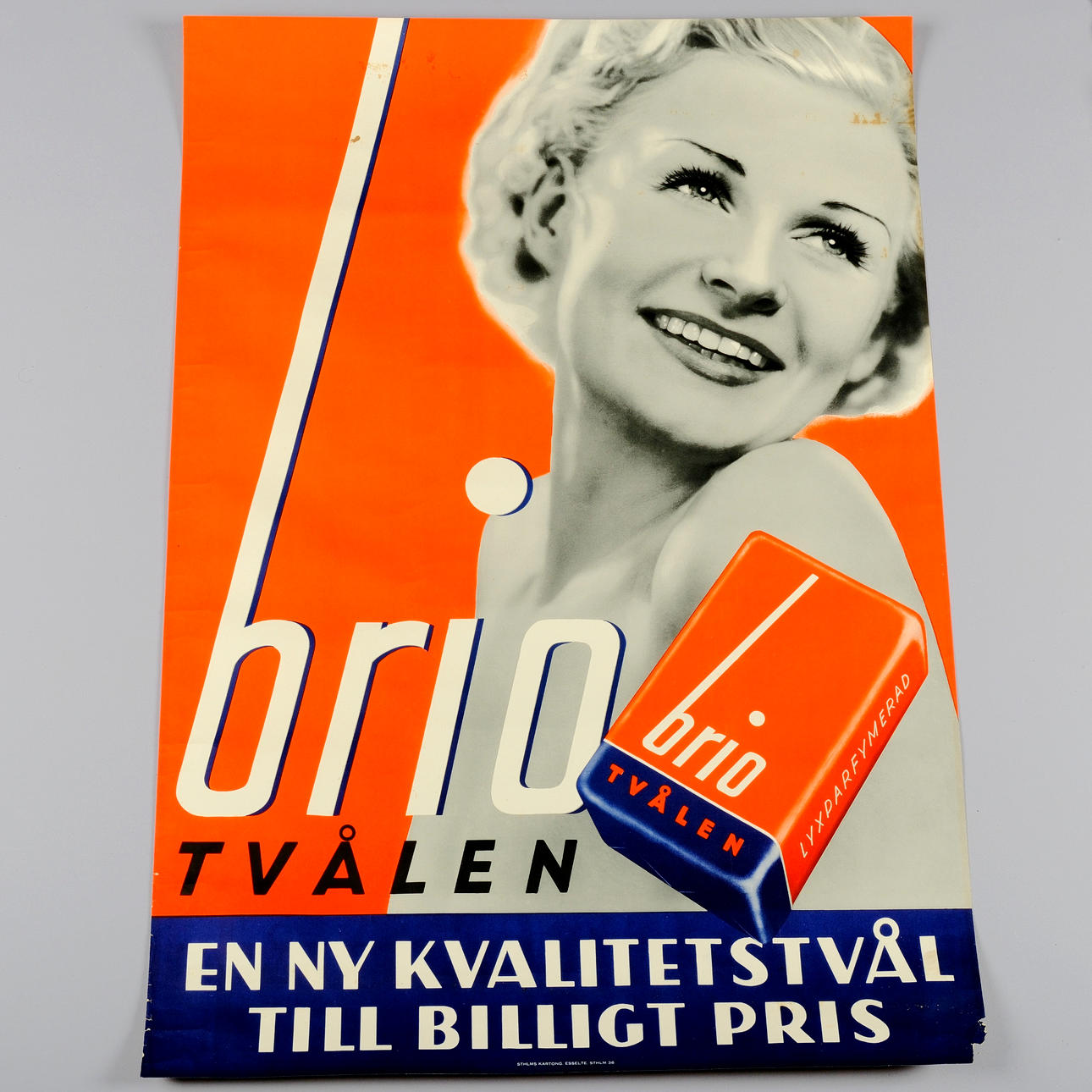 REKLAMAFFISCH, Brio-tvålen, 100x69, Esselte, Stockholm, 1936.