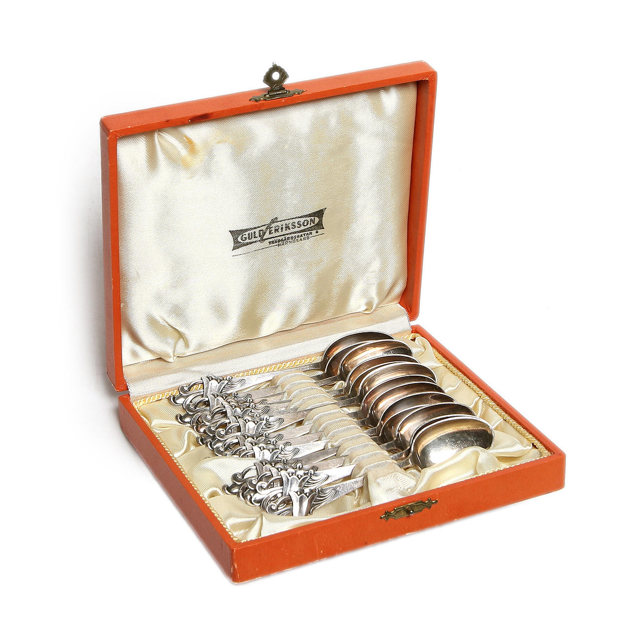 KAFFESKEDAR, 13 st. silver, modell "Blåklocka", Norge. Vikt 132 gram.