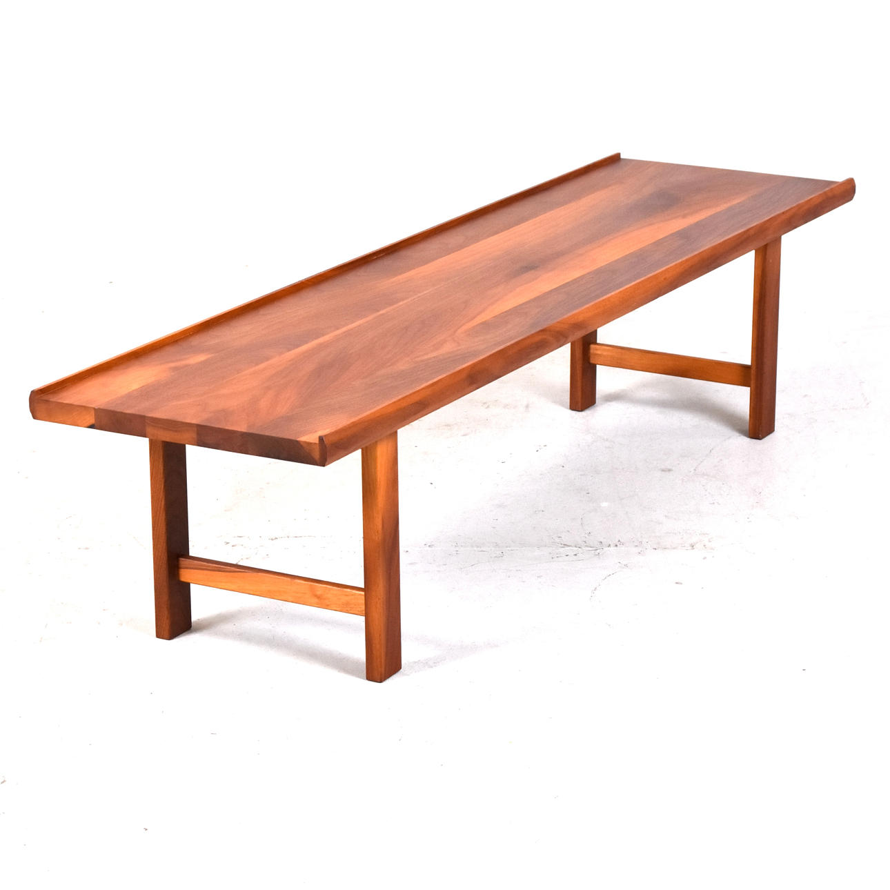 BENCH, teak, late 20th century.