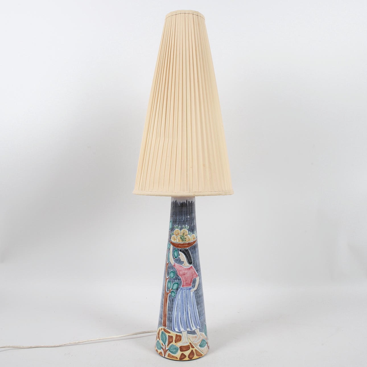 BERIT DAVIDSSON. Table lamp, glazed ceramic, signed, Laholms Keramik, second half of the 20th century.