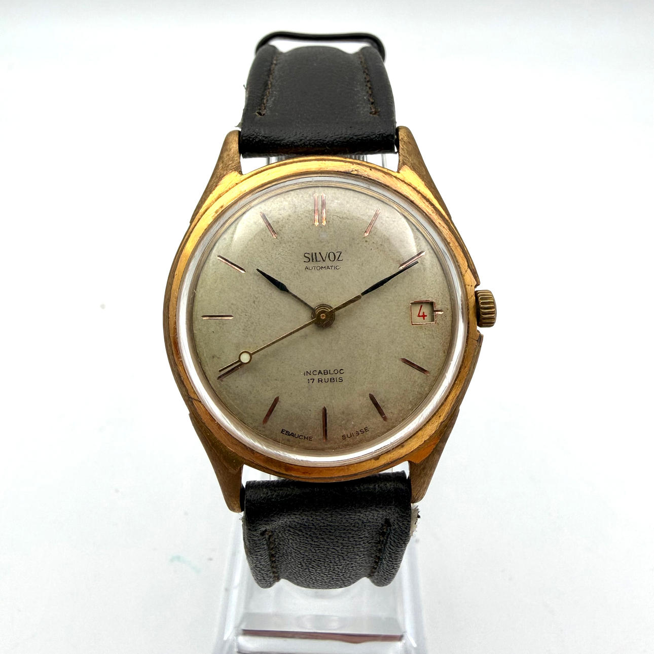 SILVOZ, wristwatch, 1950s/60s, automatic, gold-plated.